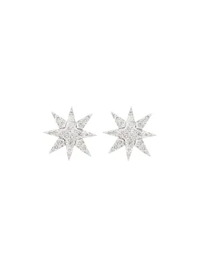 0.49ct Diamond 18K Gold Star Stud Earrings