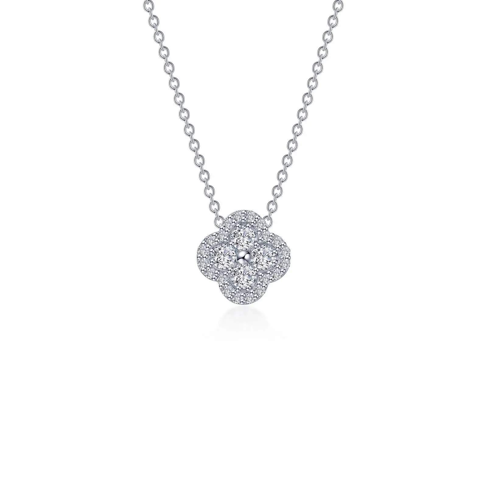 0.65 CTW Halo Necklace