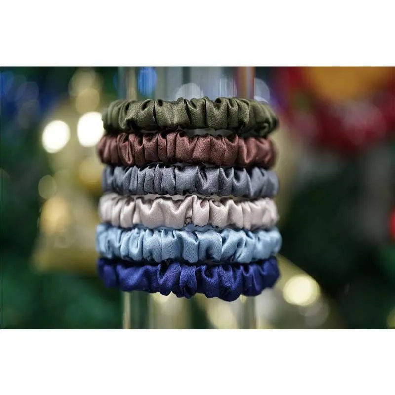 100 pieces mini silk scrunchies wholesale mix colors
