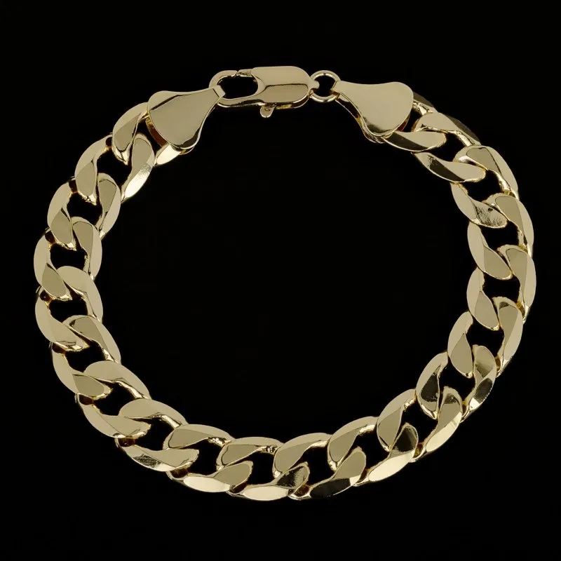 12mm Gold Filled Bonded Cuban Curb Bracelet 6/8/9 Inches