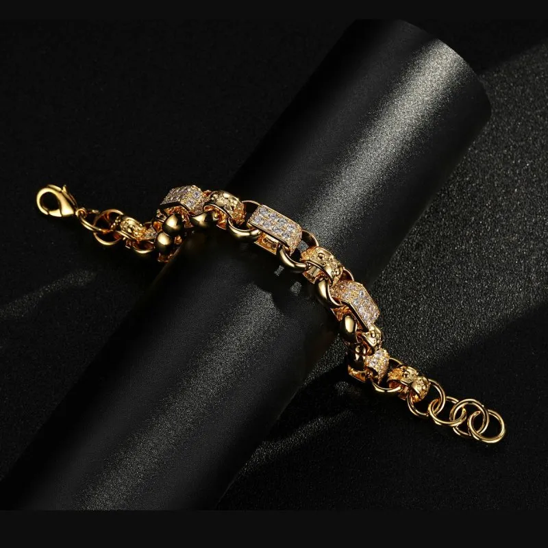 13mm Gold Filled Bonded Gypsy Link Belcher Bracelet 8/9 Inch