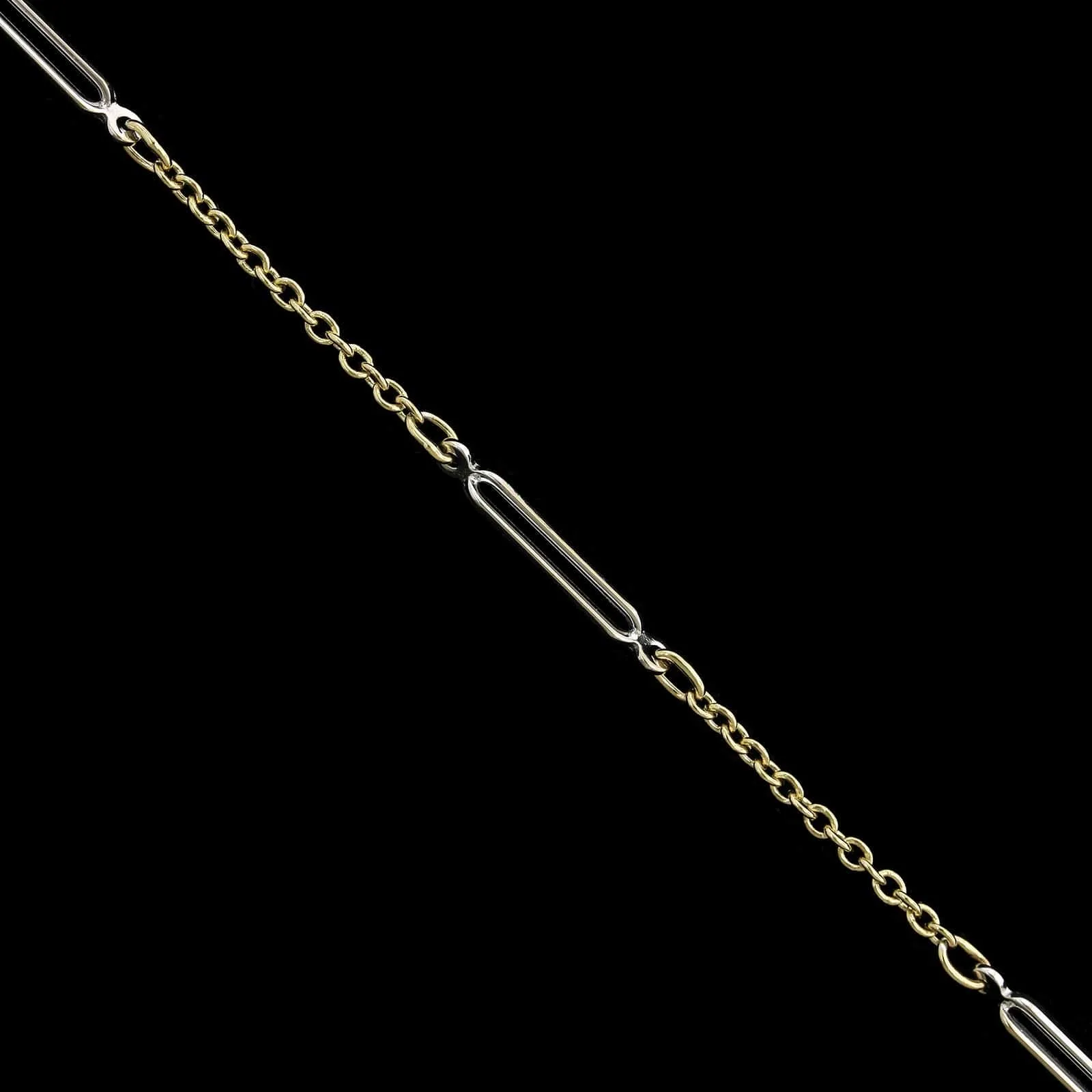 14K Two-tone Estate Fancy Link Anklet