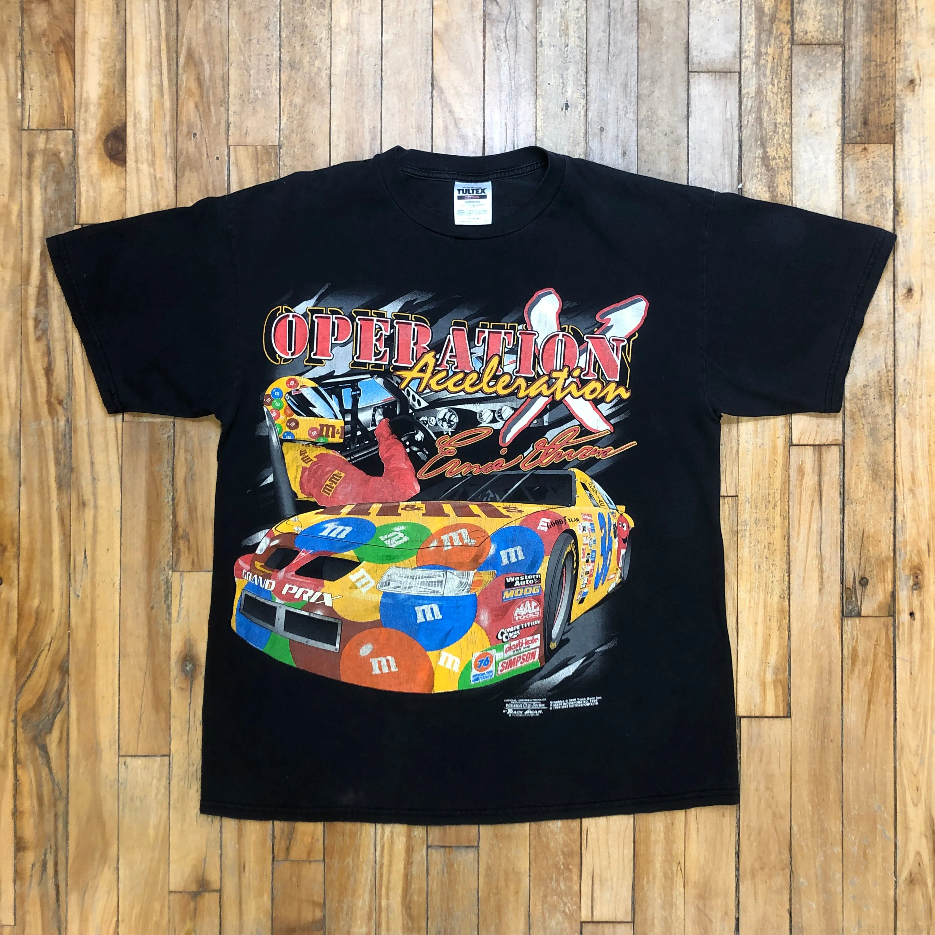 1999 Ernie Irvan "Operation Acceleration" M&Ms Pontiac Vintage Graphic T-Shirt Size XL