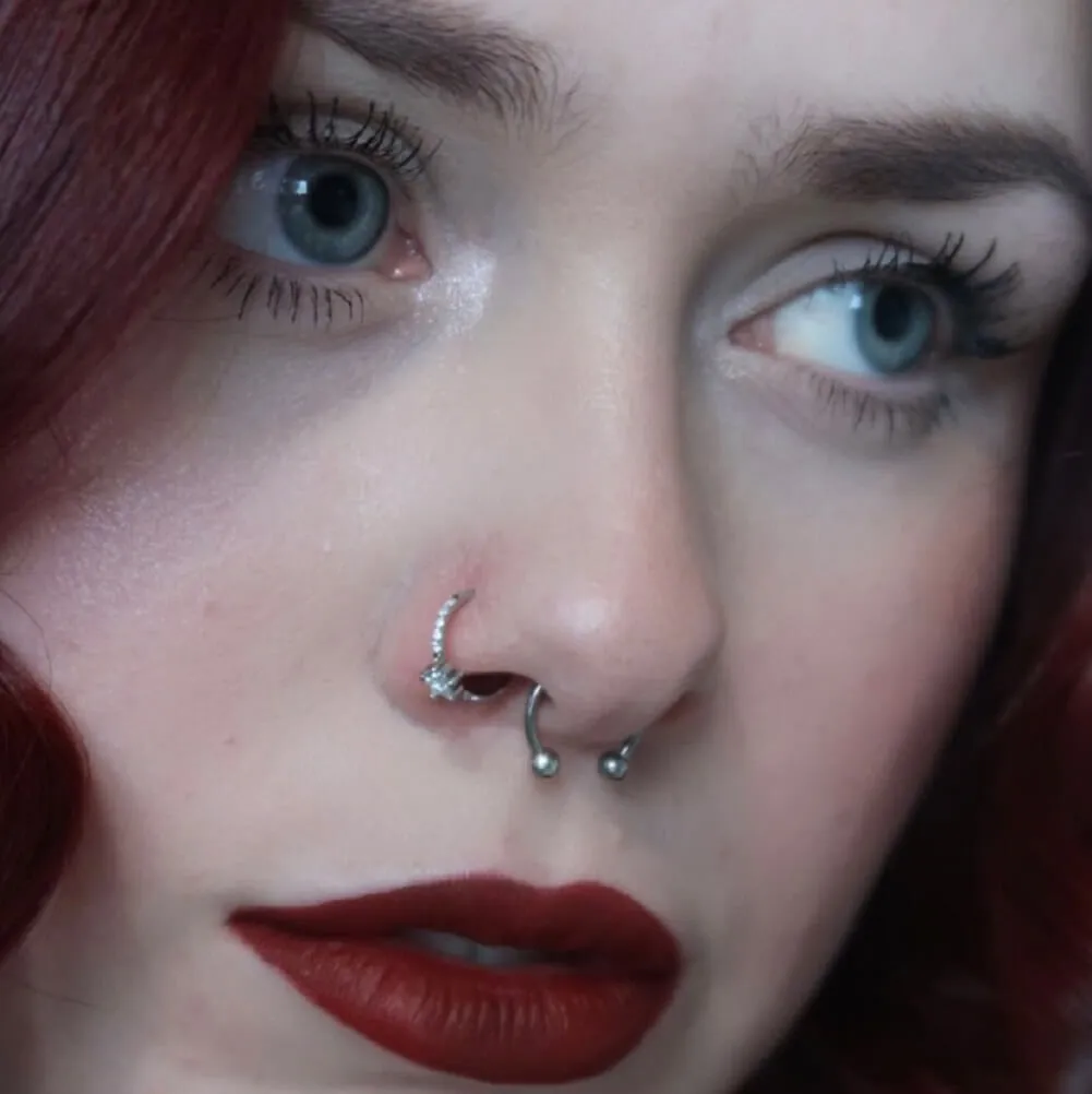 20G Star CZ Nose Hoop Ring Helix Earring