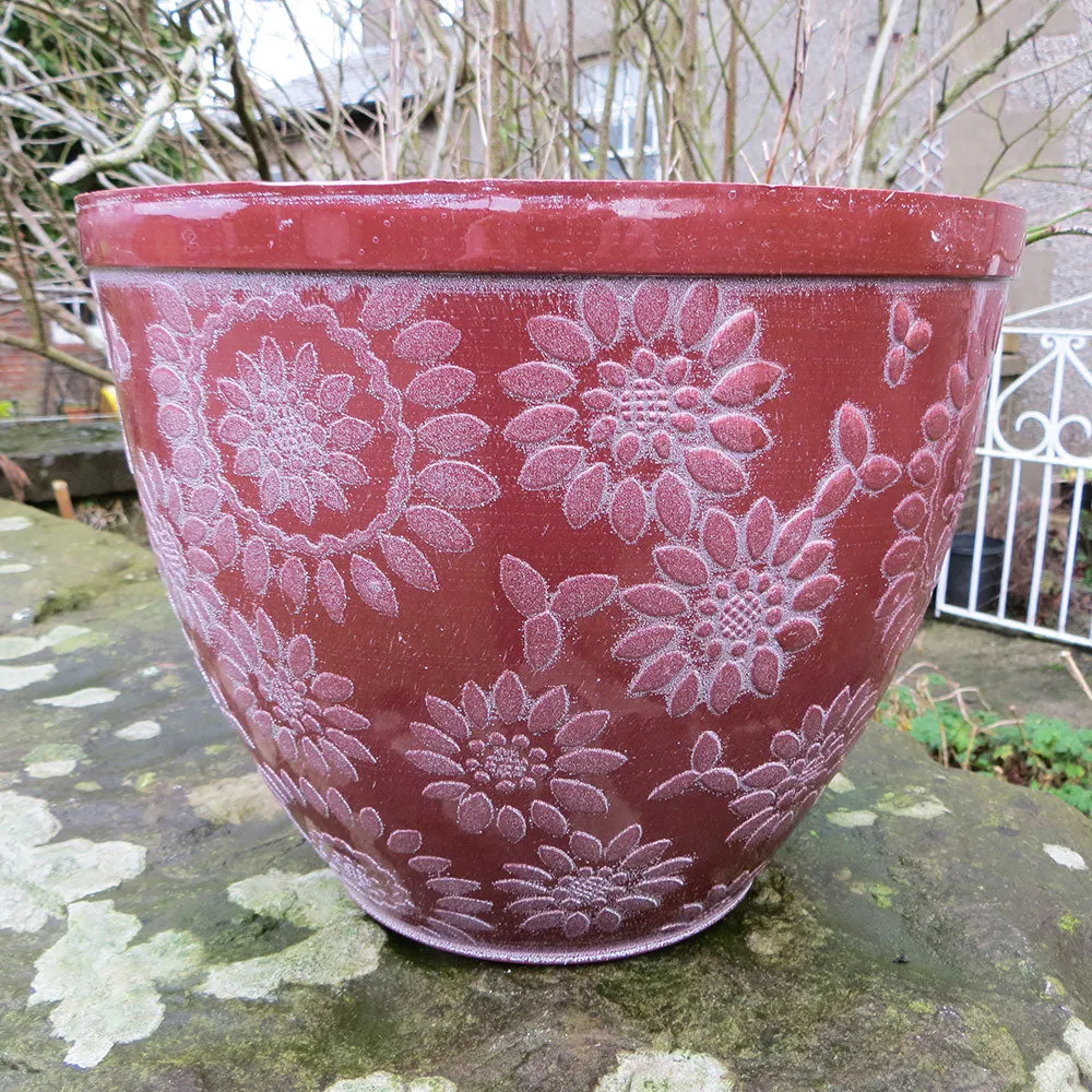 40cm Chengdu Patio Pot Terracotta/White Plant Pot