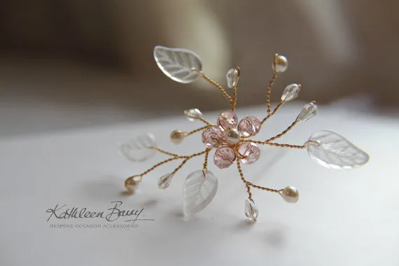 Amy Bridal hair pin - Colors to order - Sold Individually Silver, gold or rose gold