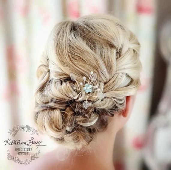 Amy Bridal hair pin - Colors to order - Sold Individually Silver, gold or rose gold
