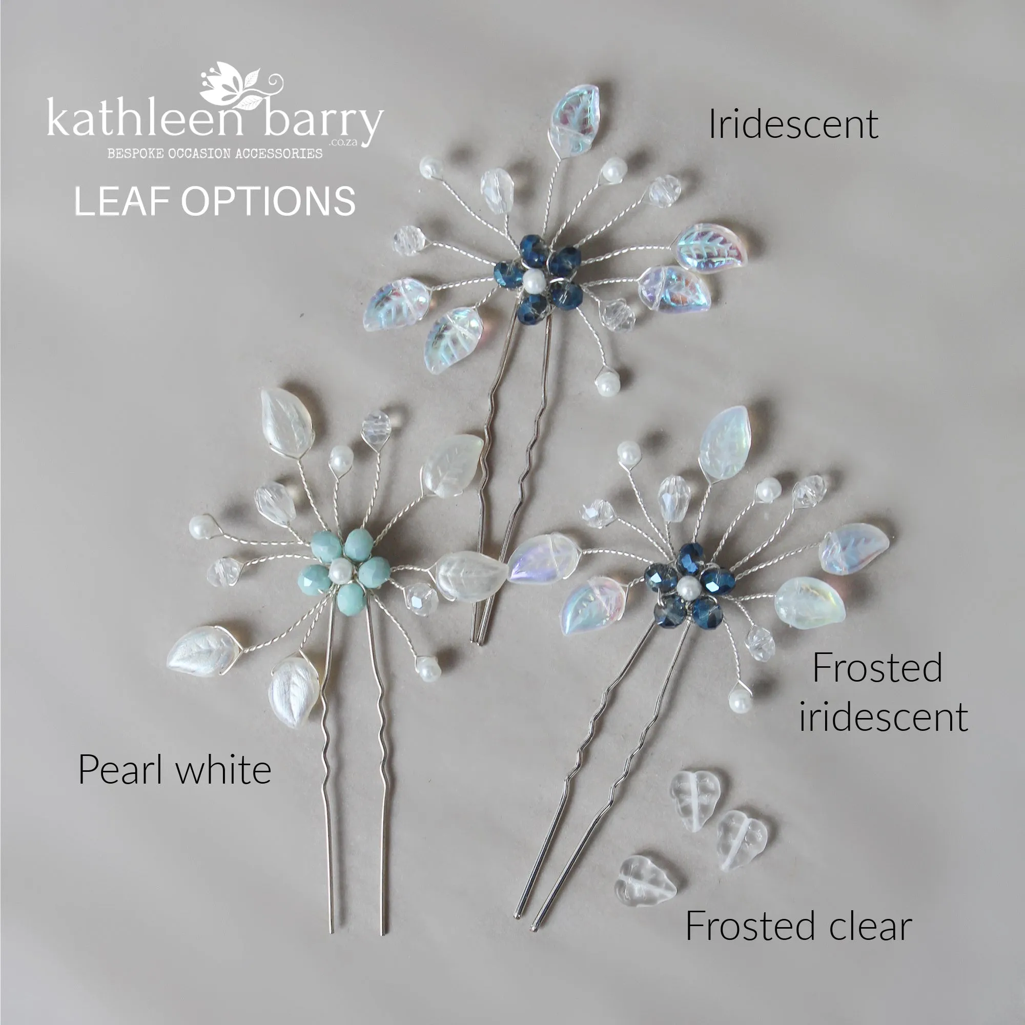 Amy Bridal hair pin - Colors to order - Sold Individually Silver, gold or rose gold