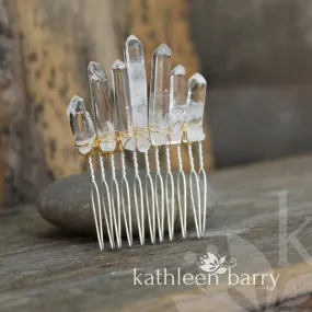 Anerike crystal quartz hair combs in gold, silver or rose gold - sold individually