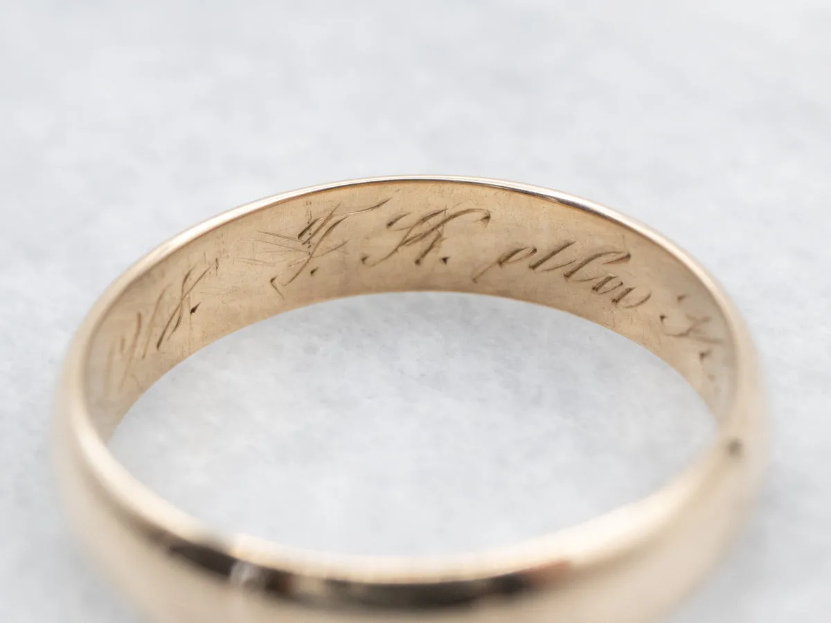 Antique 1918 Plain Gold Band