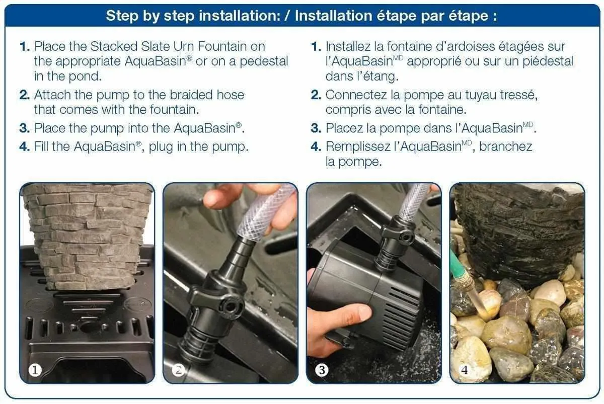 Aquascape Small Stacked Slate Urn Fountain Kit