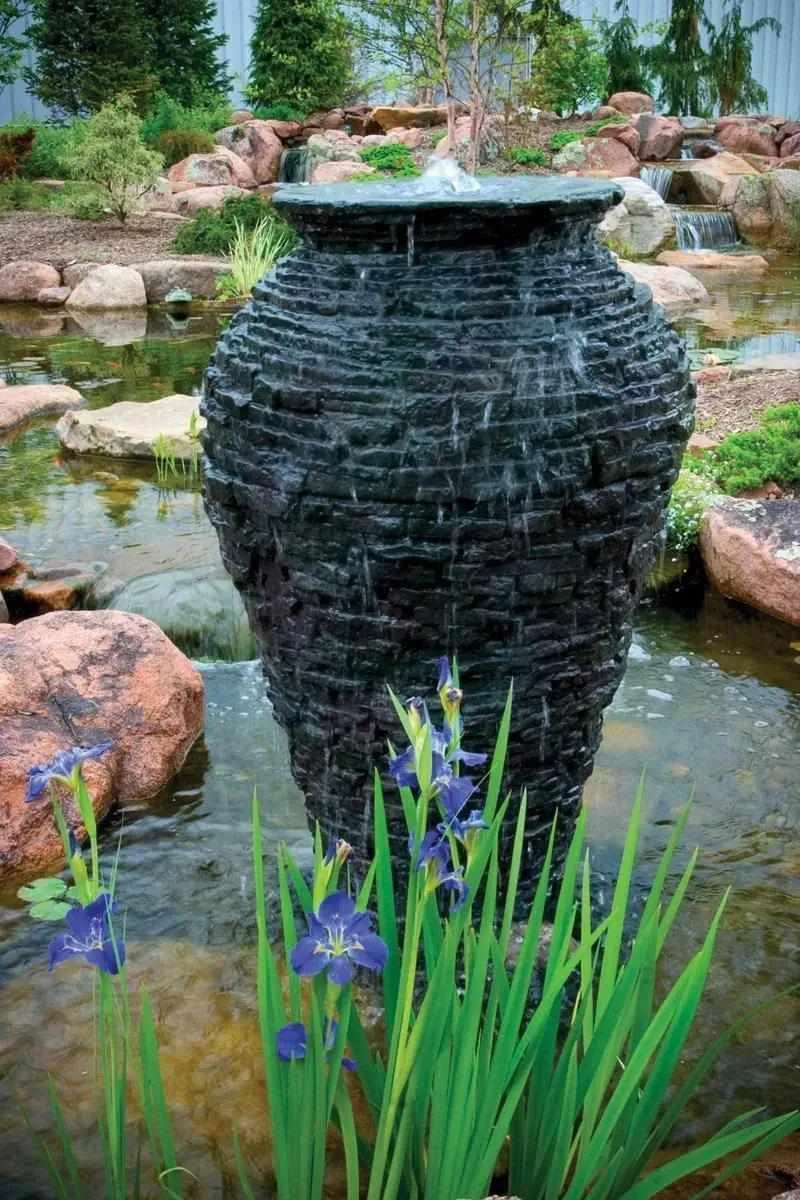 Aquascape Small Stacked Slate Urn Fountain Kit