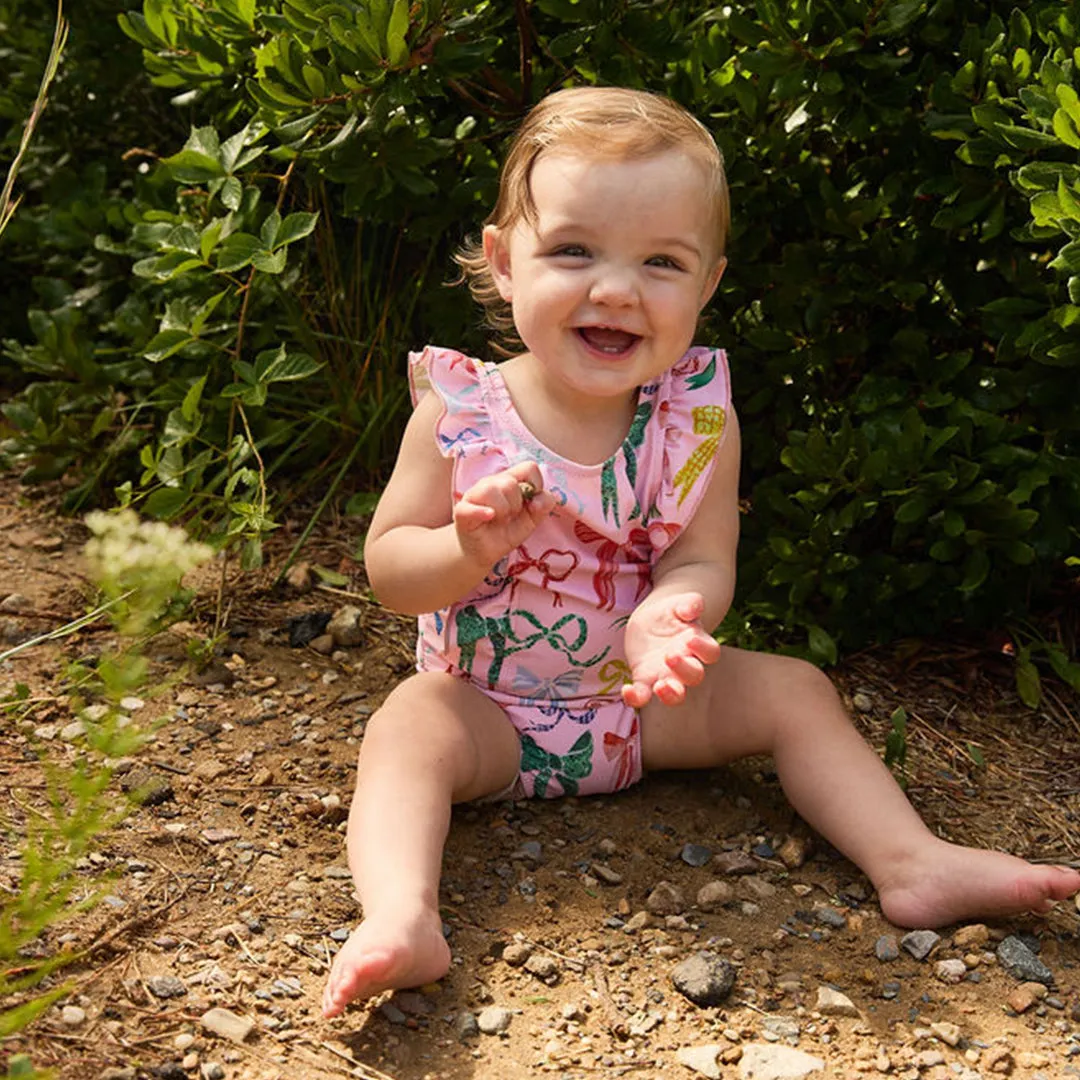 Baby Girls Katniss Suit - Watercolor Bows