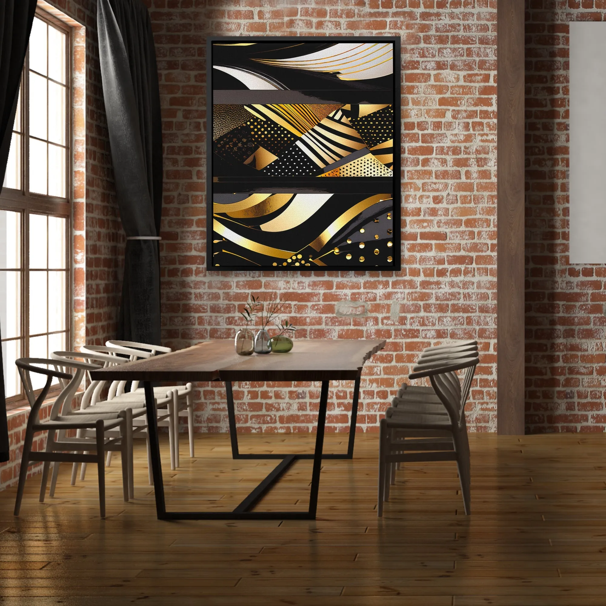 Black Gold Abstract V-2