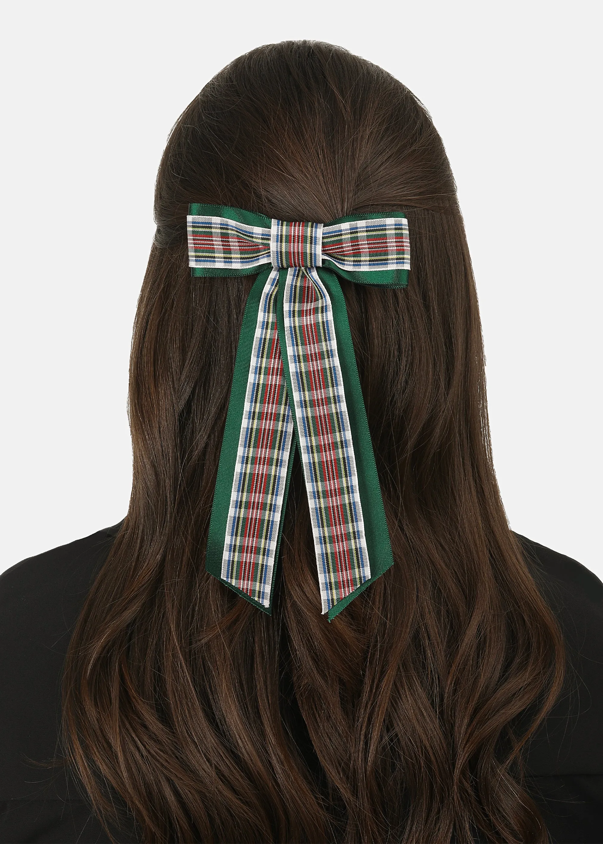 Blaire Bow Barrette -- Green Multi