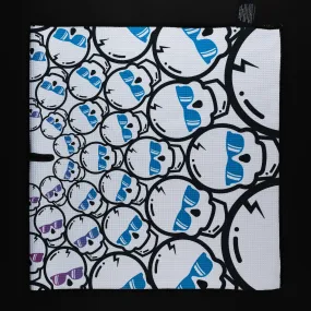 Blue & Pink Concentric Skulls Towel