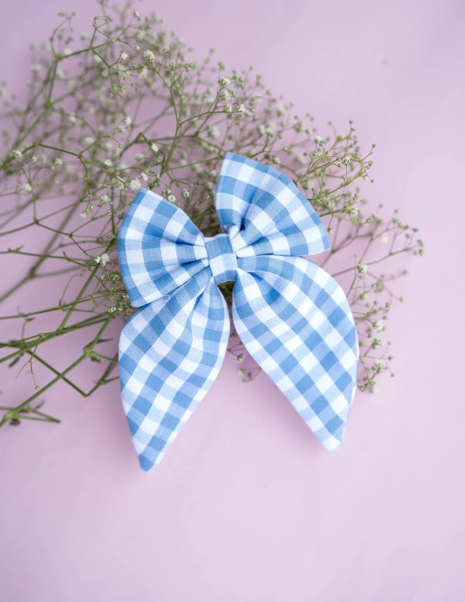 Blue Classic Check Big Bow | Hair Clip