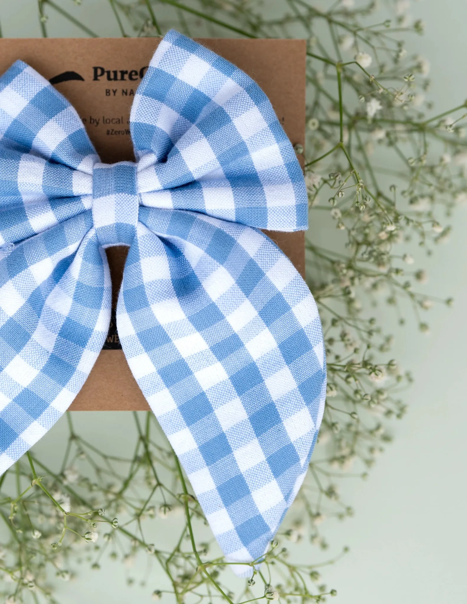 Blue Classic Check Big Bow | Hair Clip