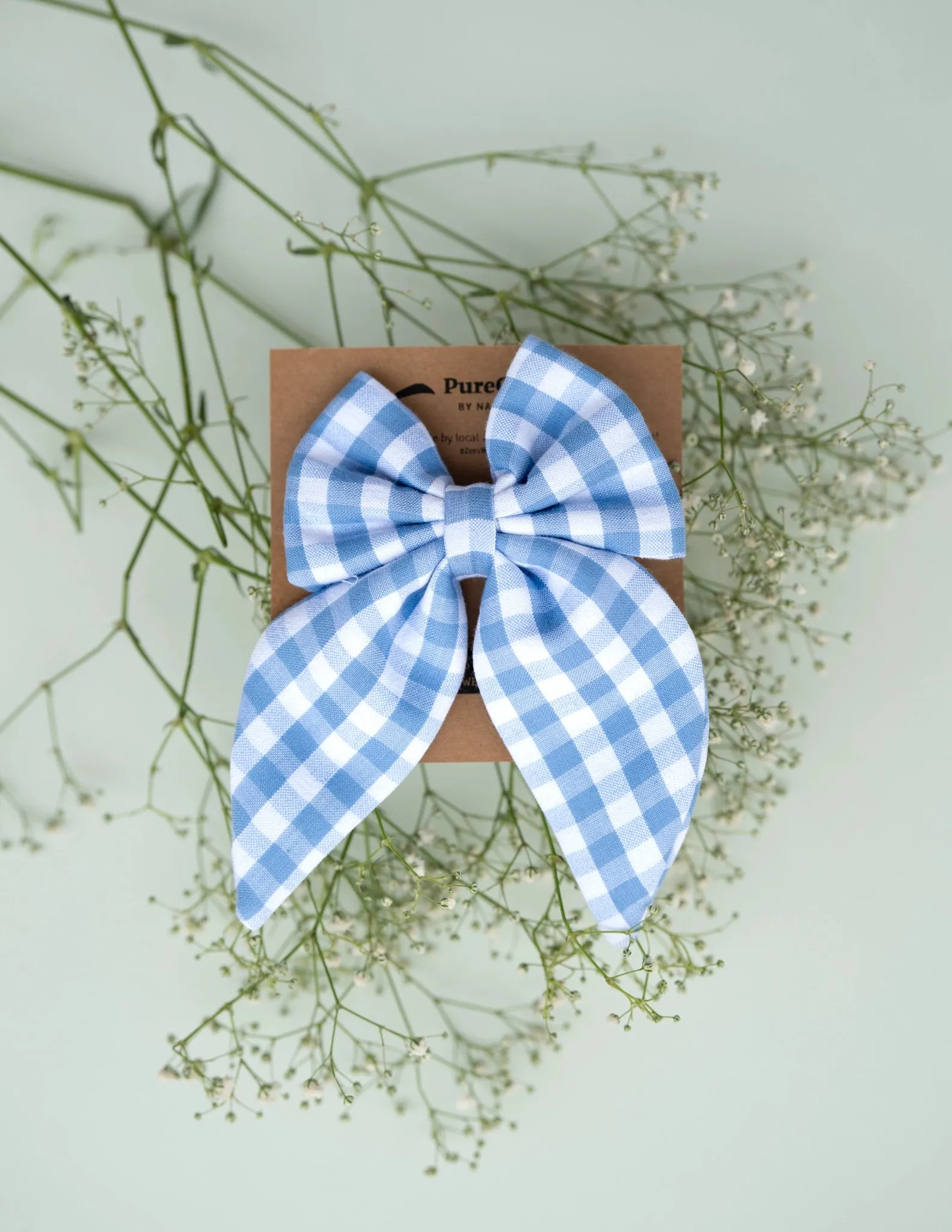Blue Classic Check Big Bow | Hair Clip