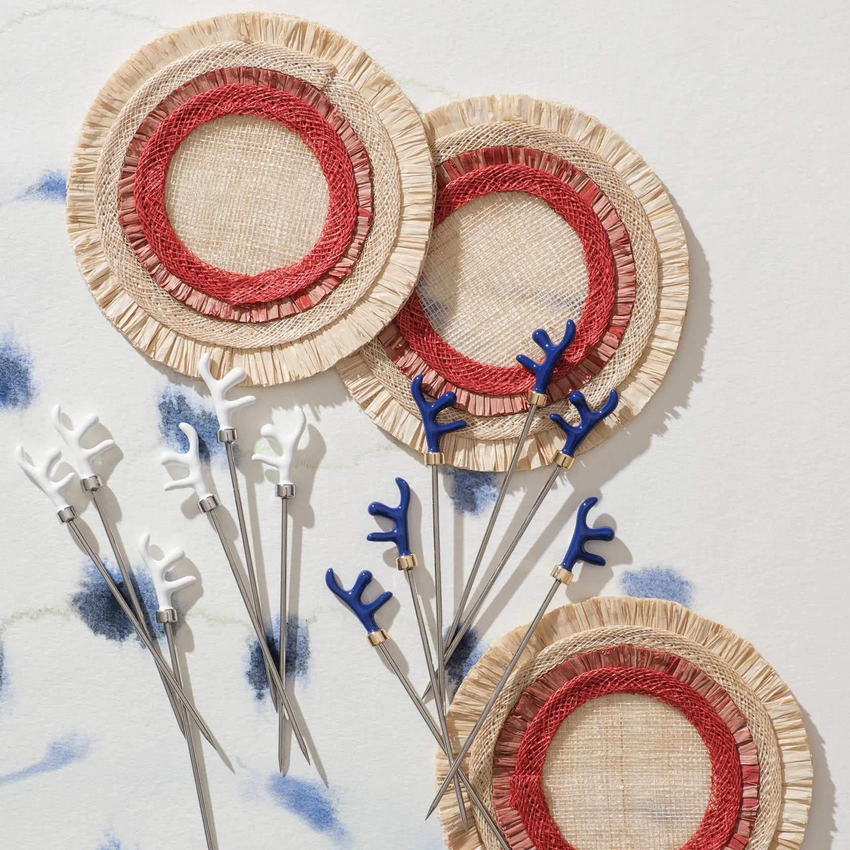 Blue Coral Cocktail Picks - Set of Six