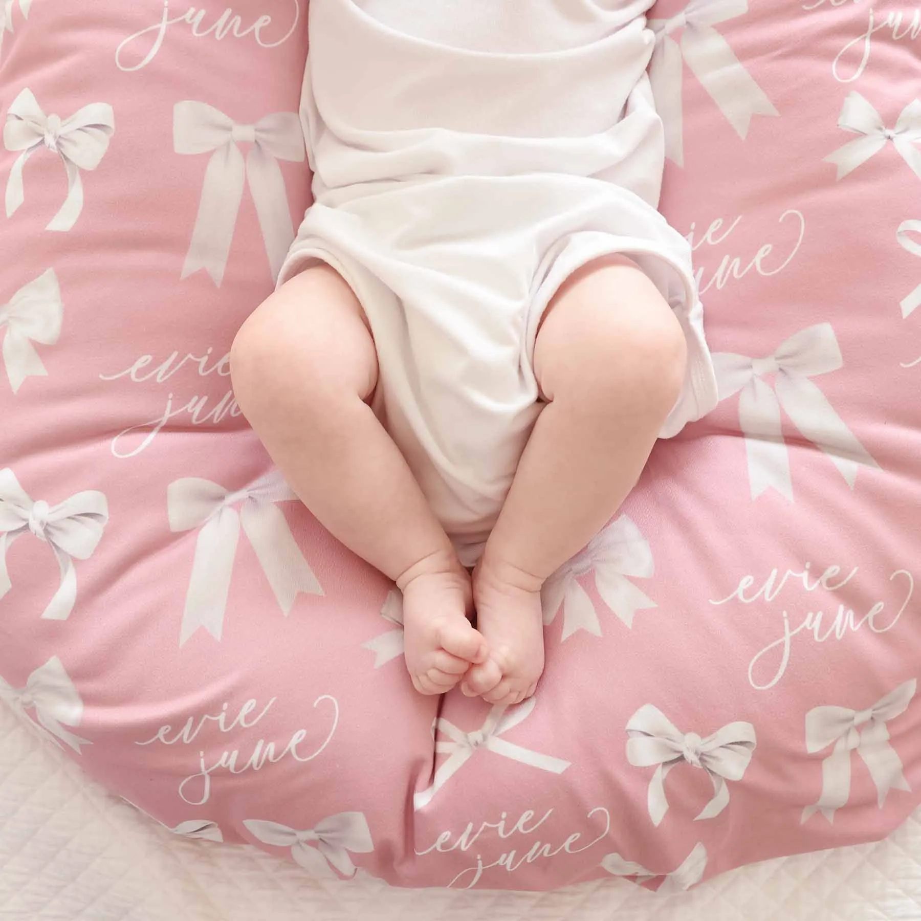 Bow Personalized Baby Name Swaddle Blanket