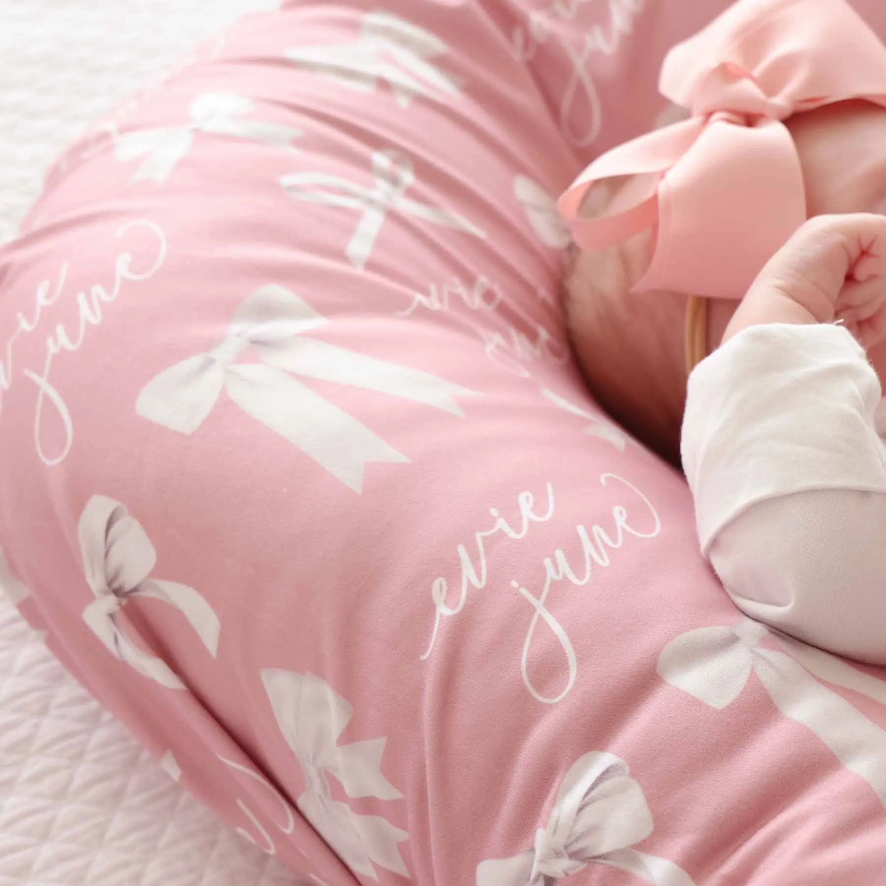 Bow Personalized Baby Name Swaddle Blanket