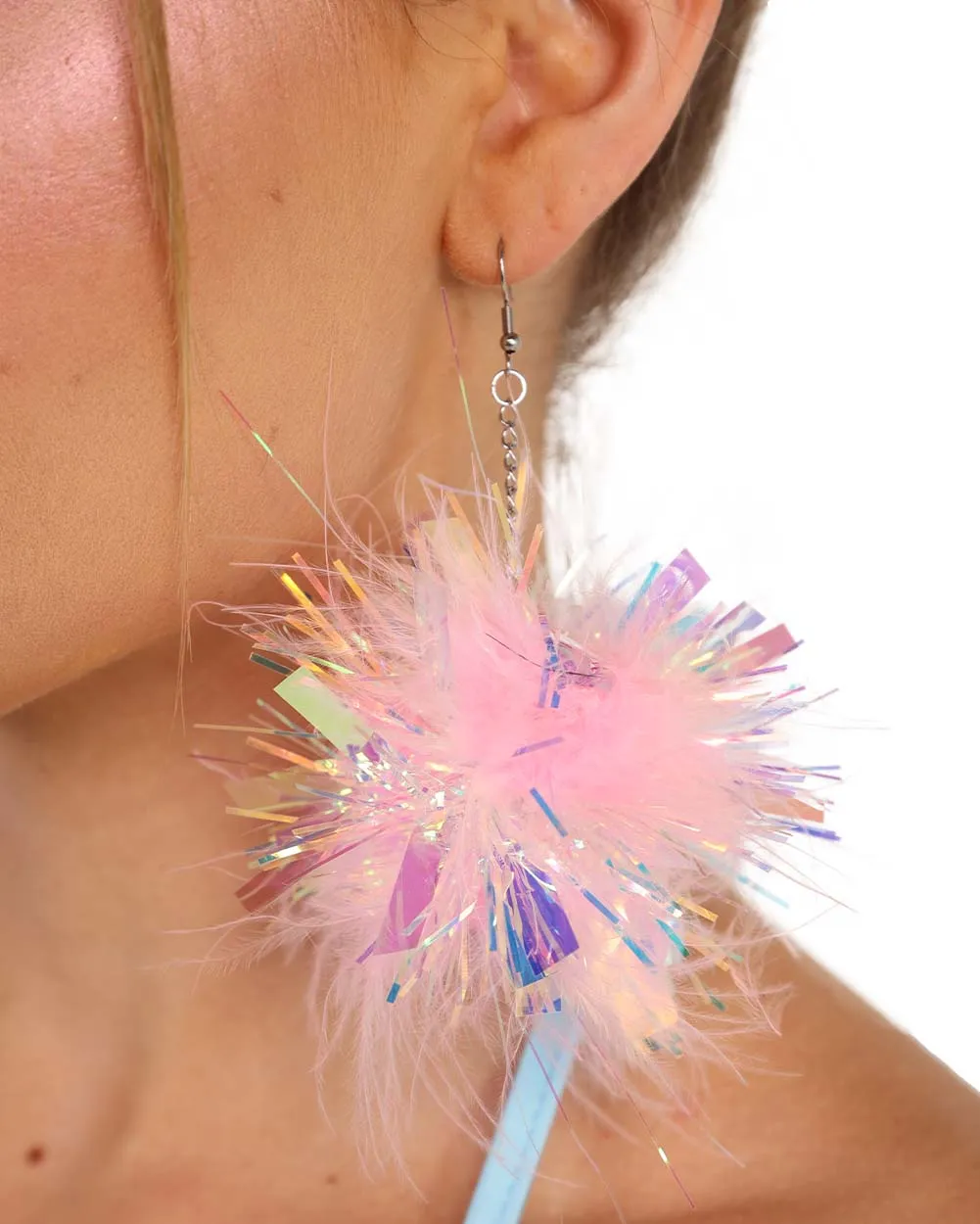 BrittsBlossoms x iHR Iridescent Tinsel Fluff Mix Earrings