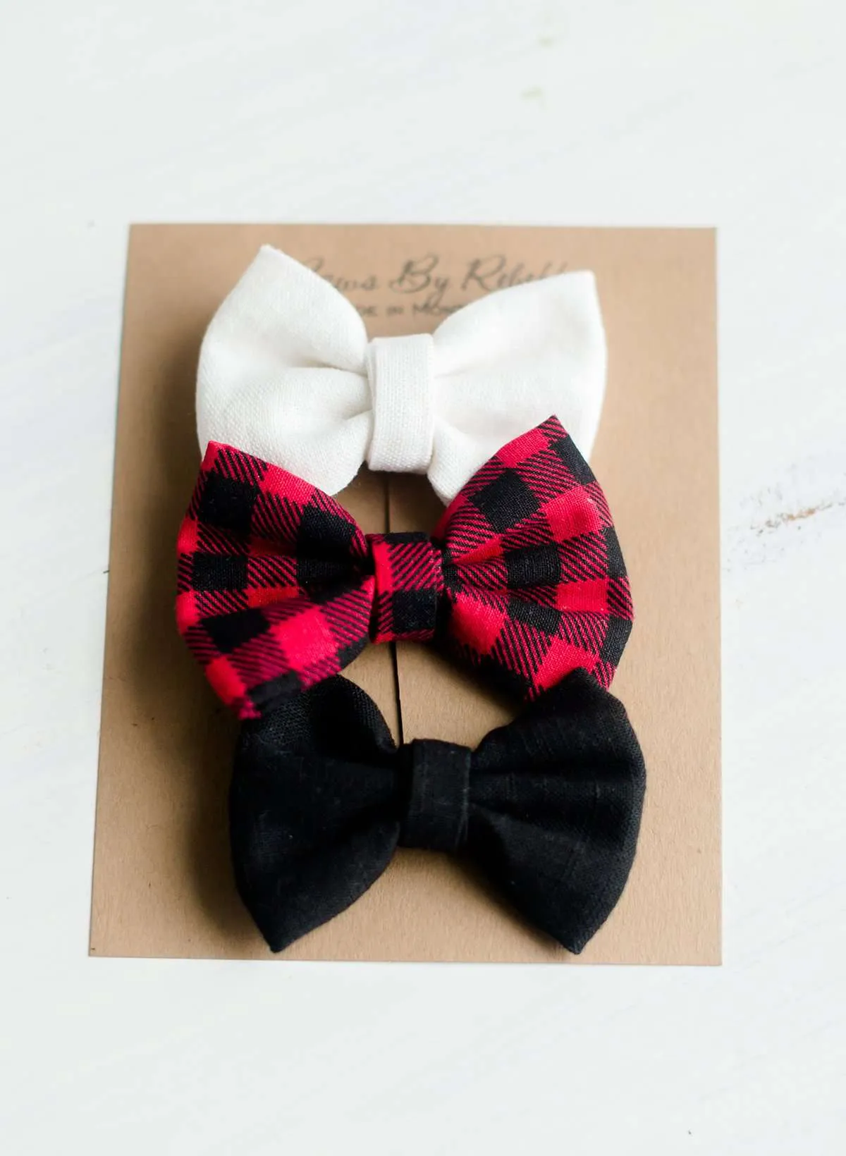 Buffalo Check Holly Bow Set - FINAL SALE