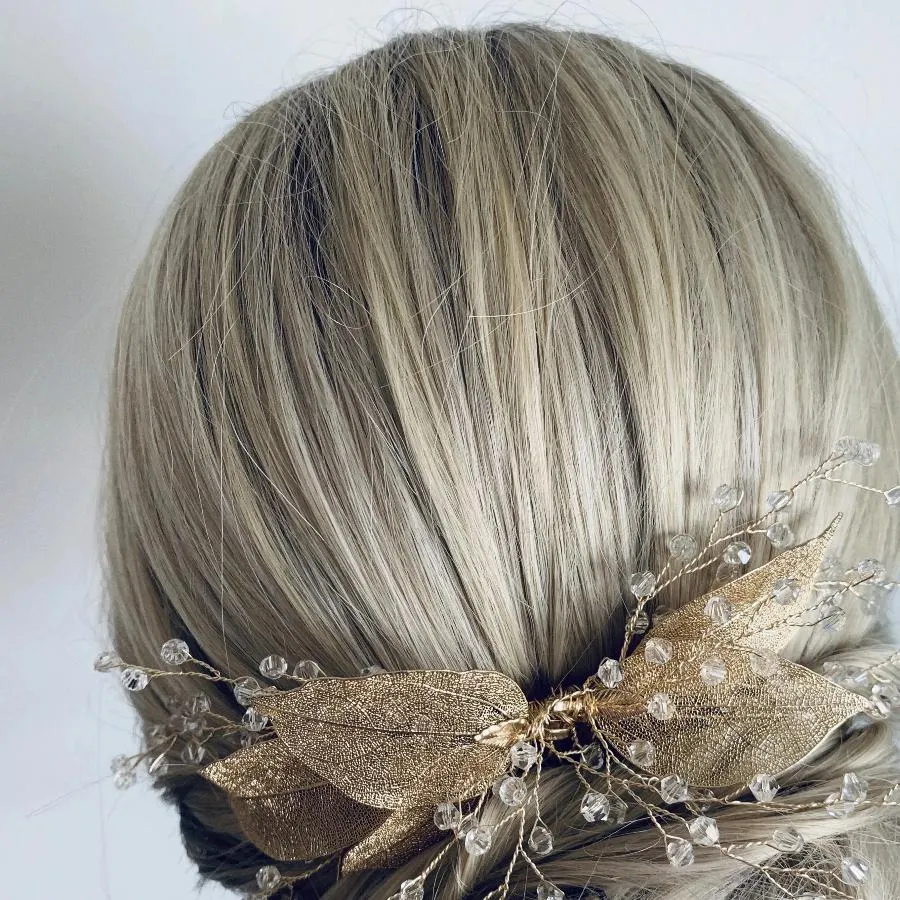 C116. boho leaf hair comb for bride