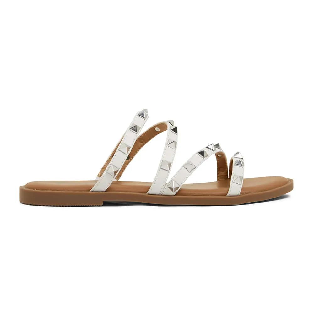 Carnival Sandal in White Smooth