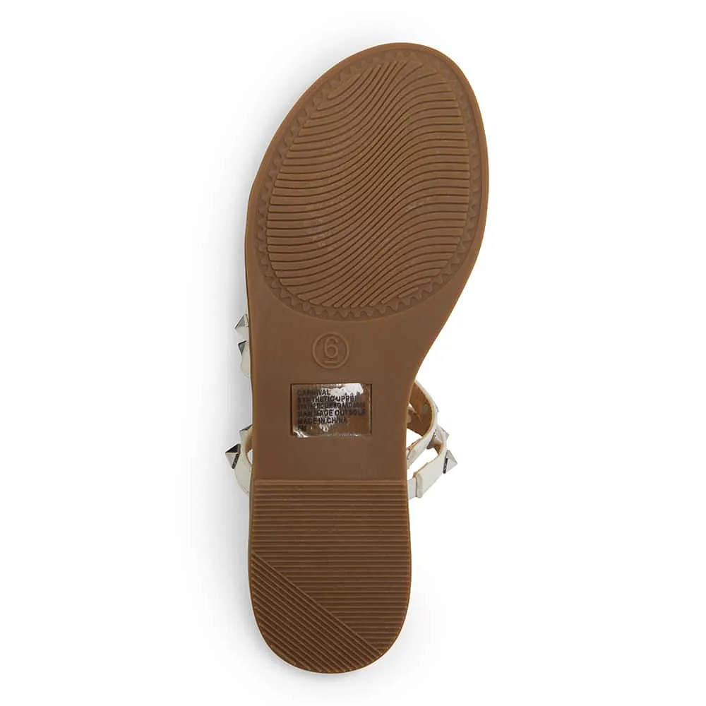 Carnival Sandal in White Smooth