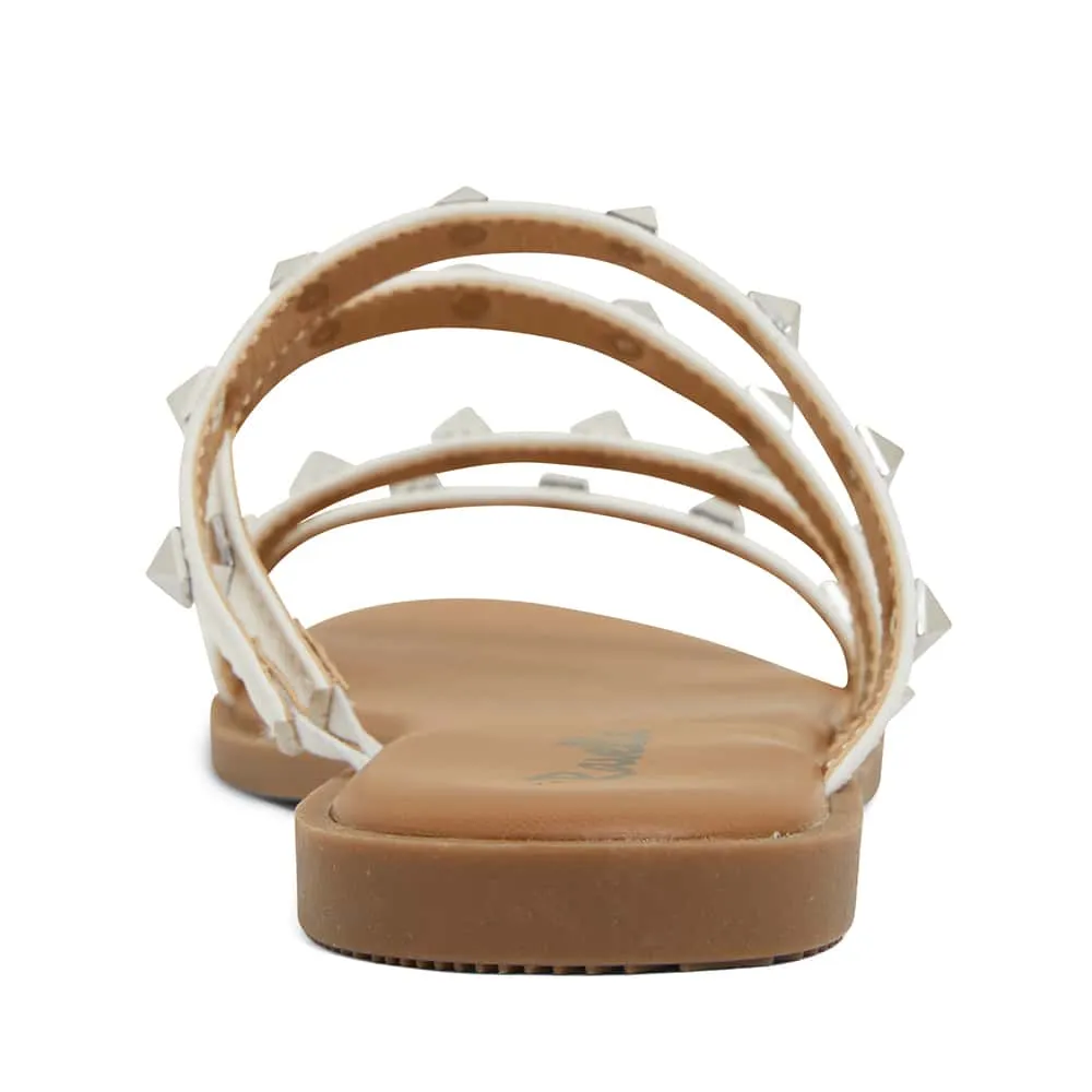 Carnival Sandal in White Smooth