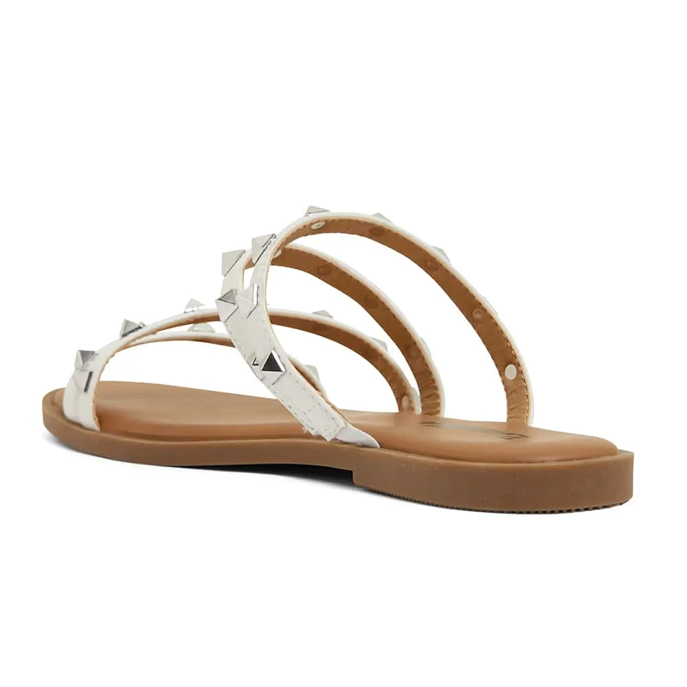 Carnival Sandal in White Smooth