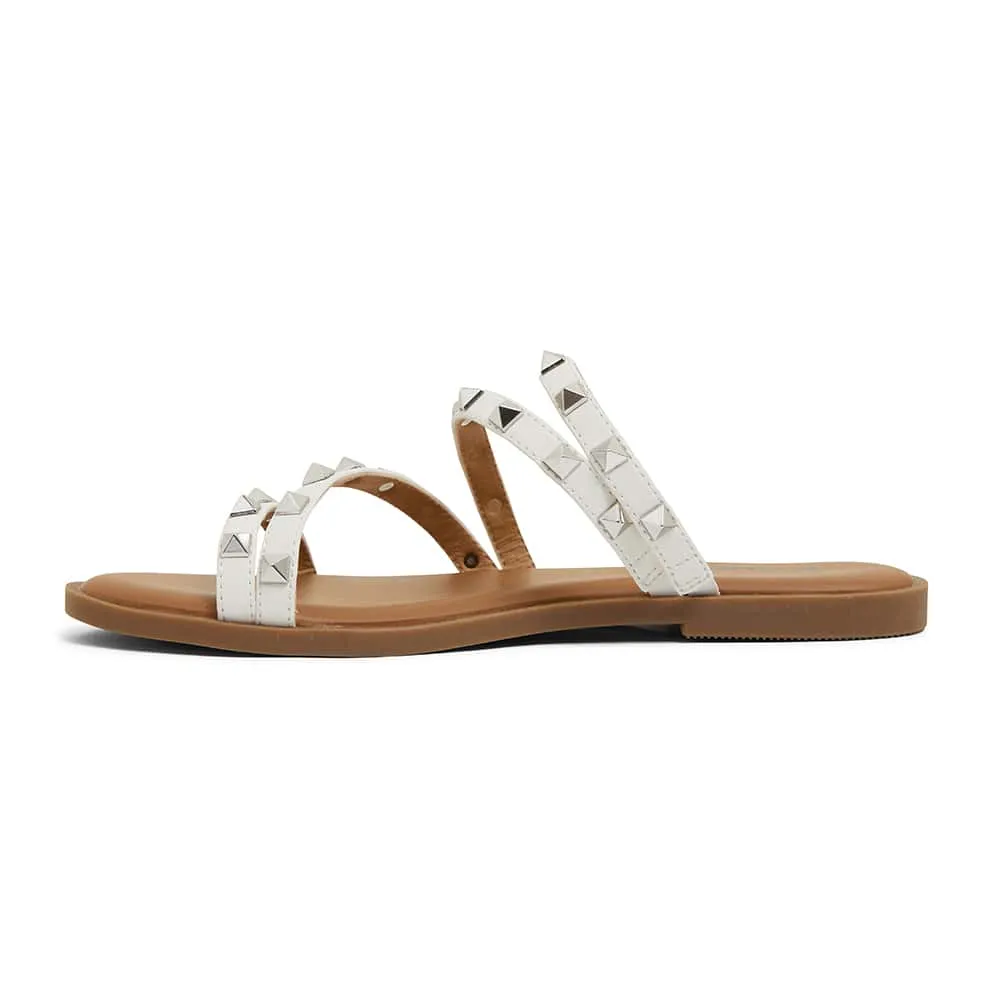 Carnival Sandal in White Smooth