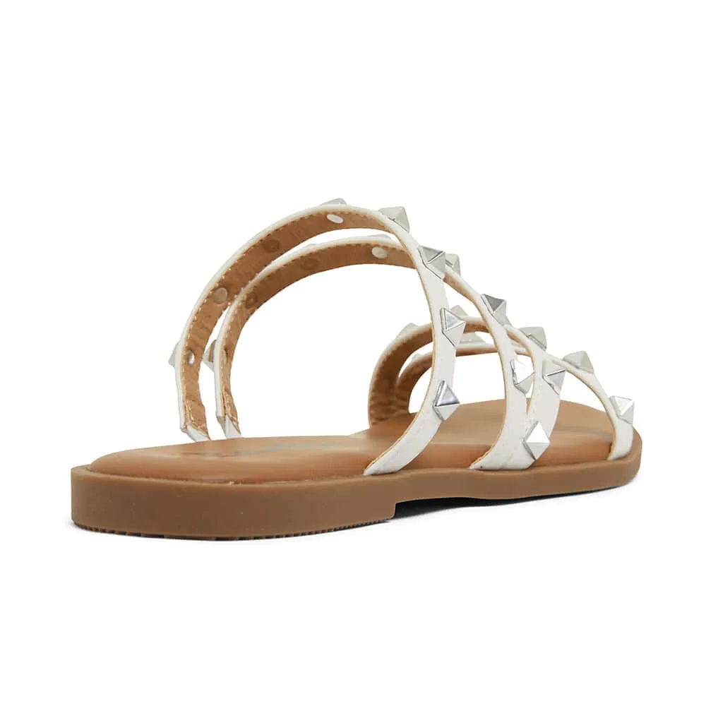 Carnival Sandal in White Smooth