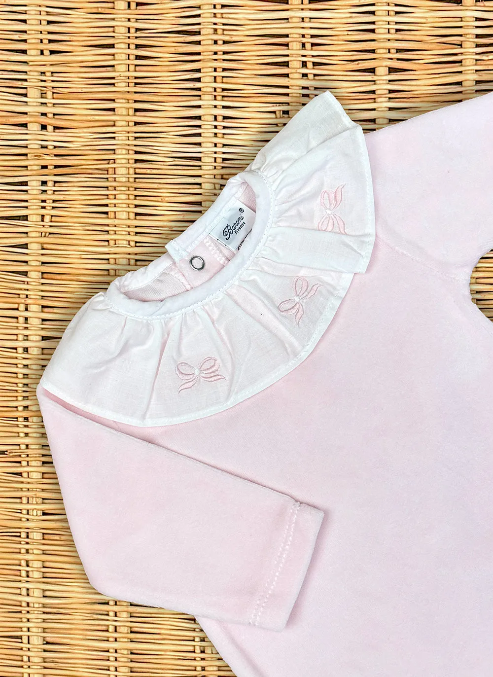 Chenille Sleepsuit Embroidered Collar