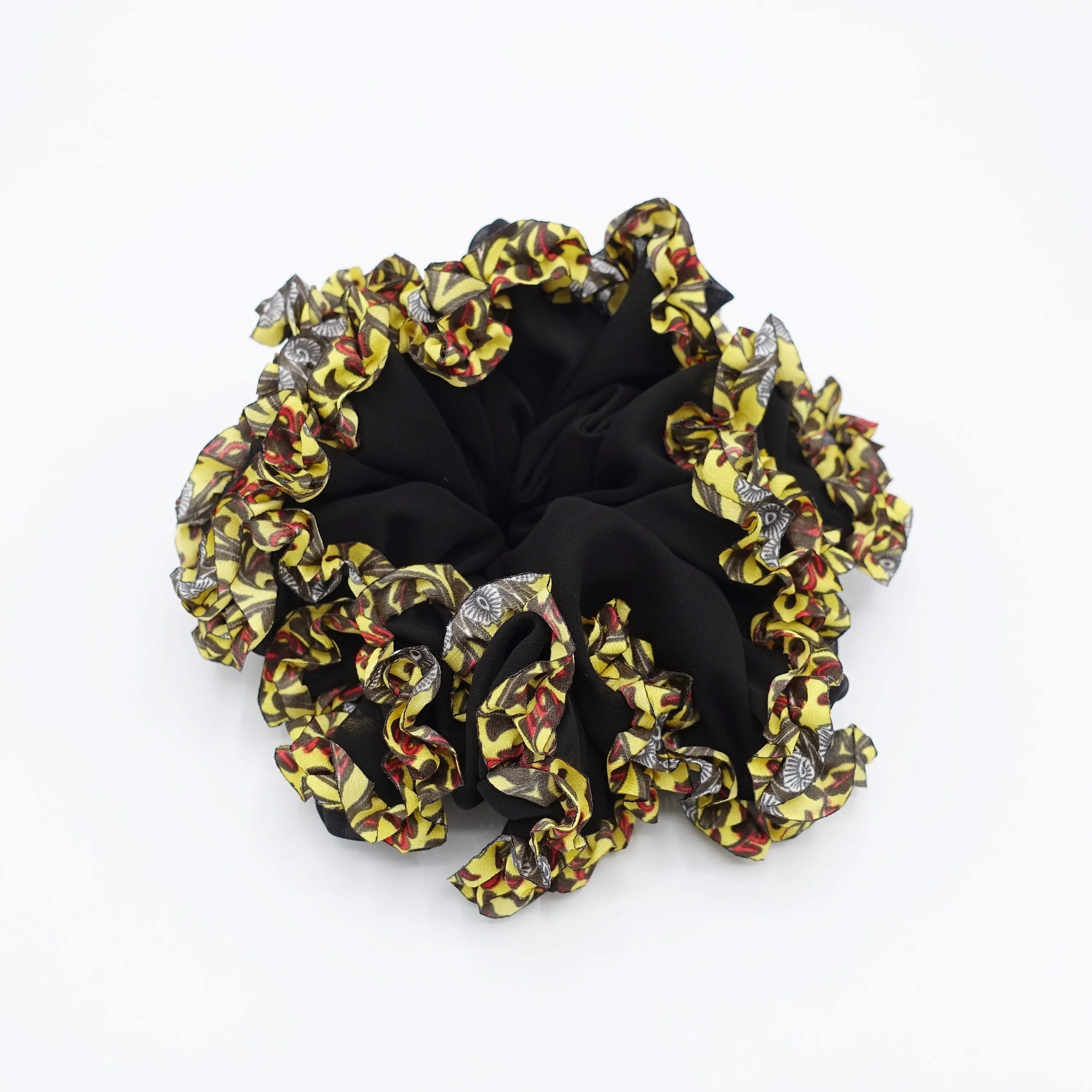 chiffon scrunchies, leopard scrunchies, oversized scrunchies for women