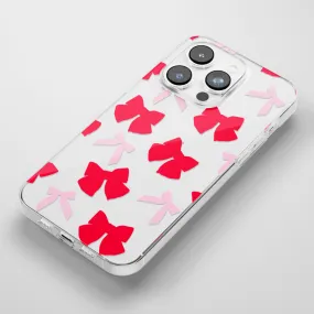 Clear Phone Case - Red & Pink Bows