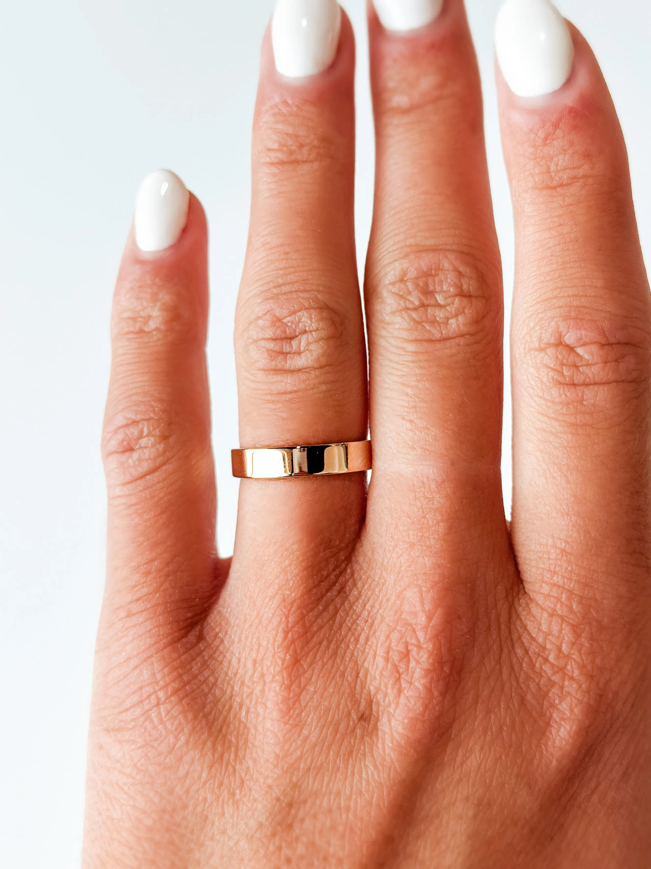 Crown Ring 14K Yellow Gold Wedding Band 4mm
