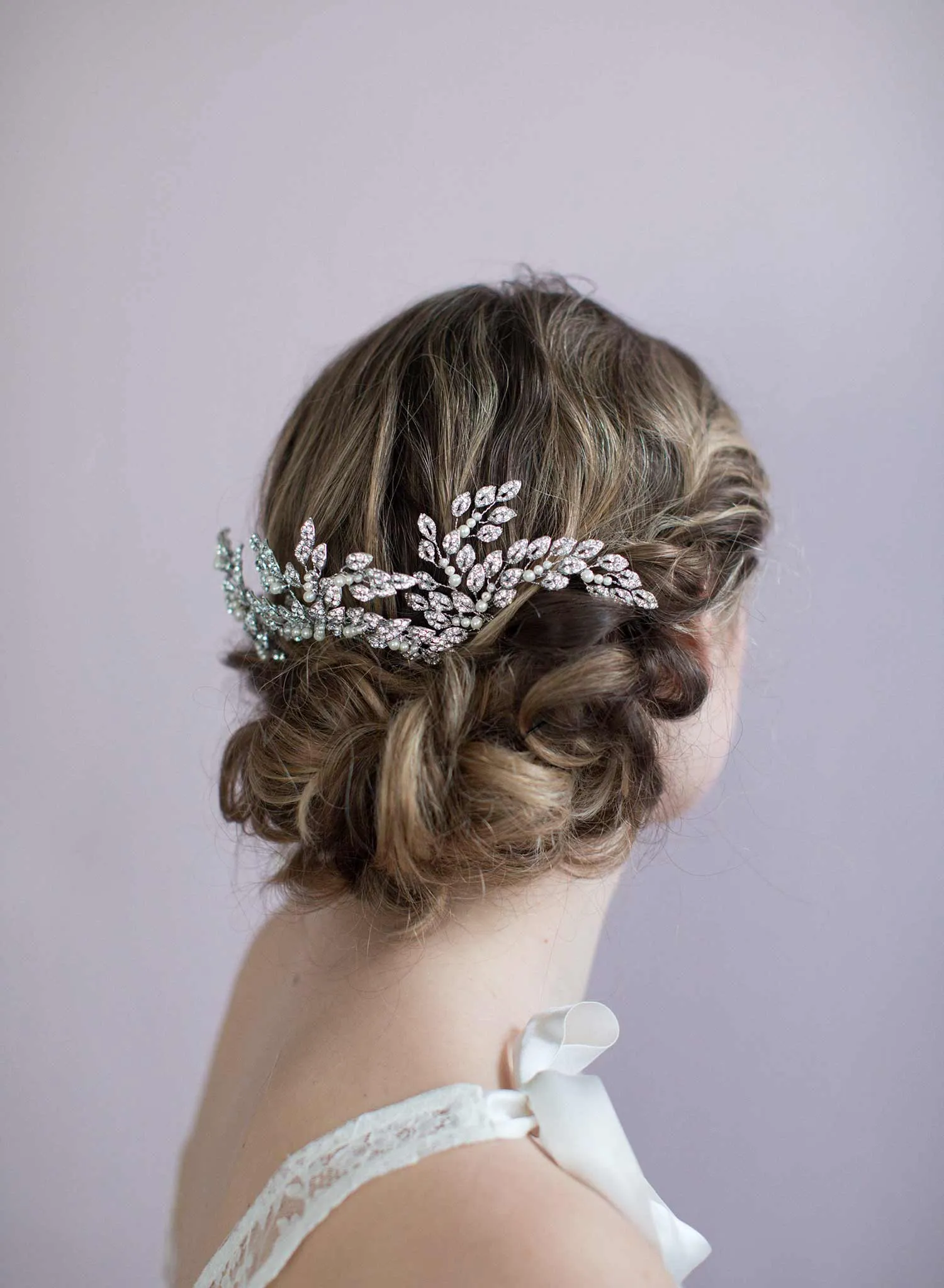 Crystal feather burst hair comb - Style #843