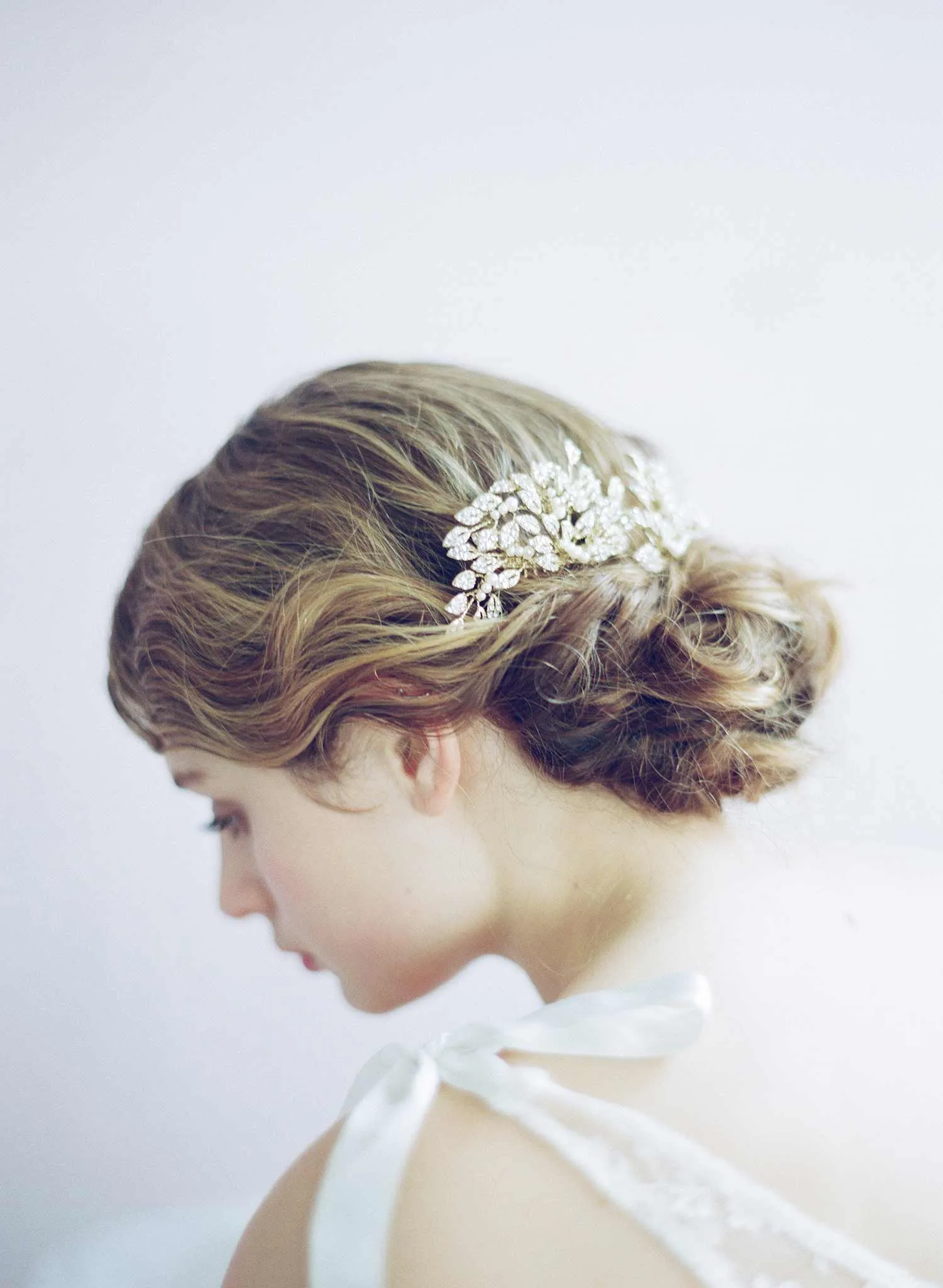 Crystal feather burst hair comb - Style #843