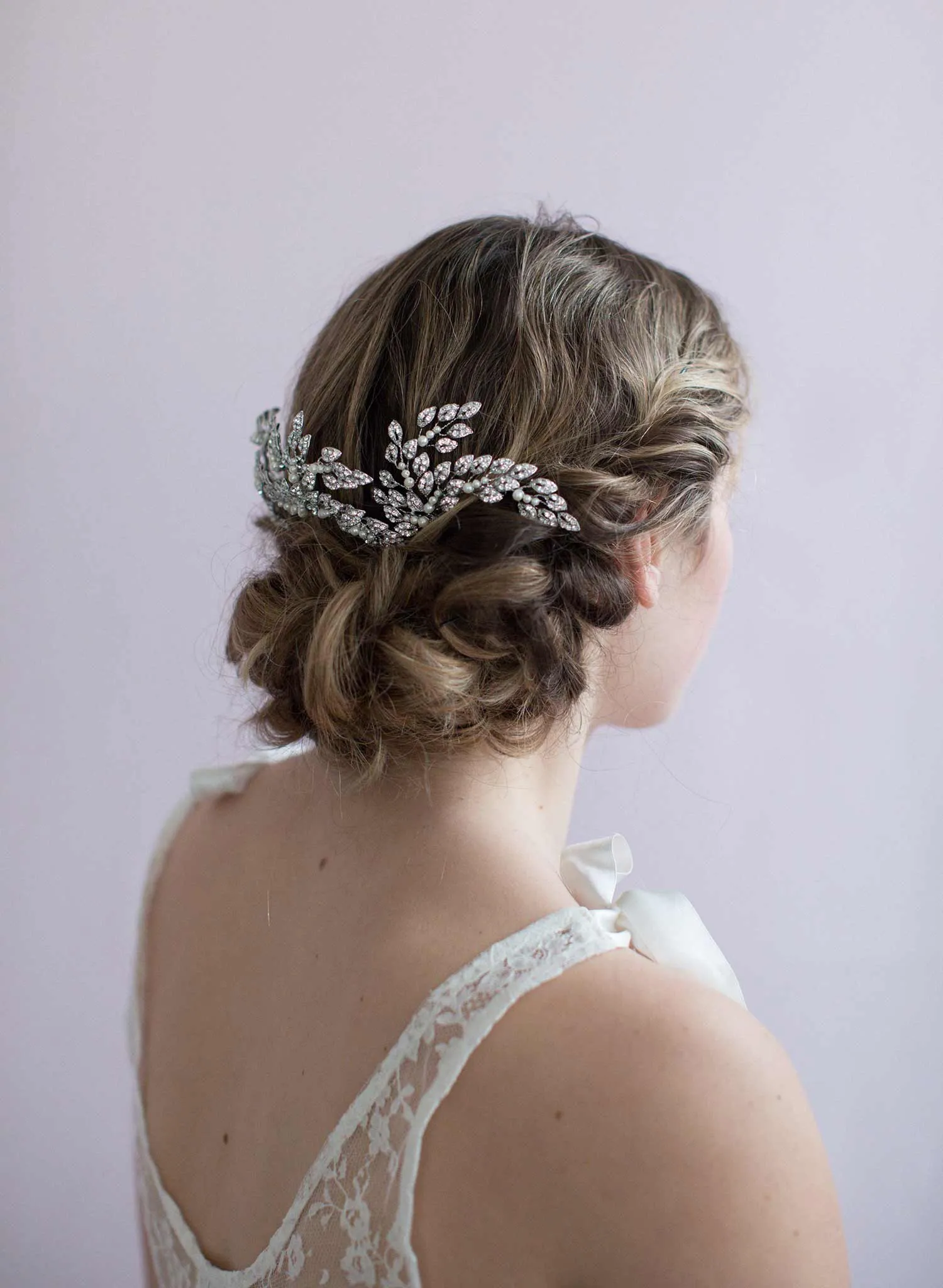 Crystal feather burst hair comb - Style #843