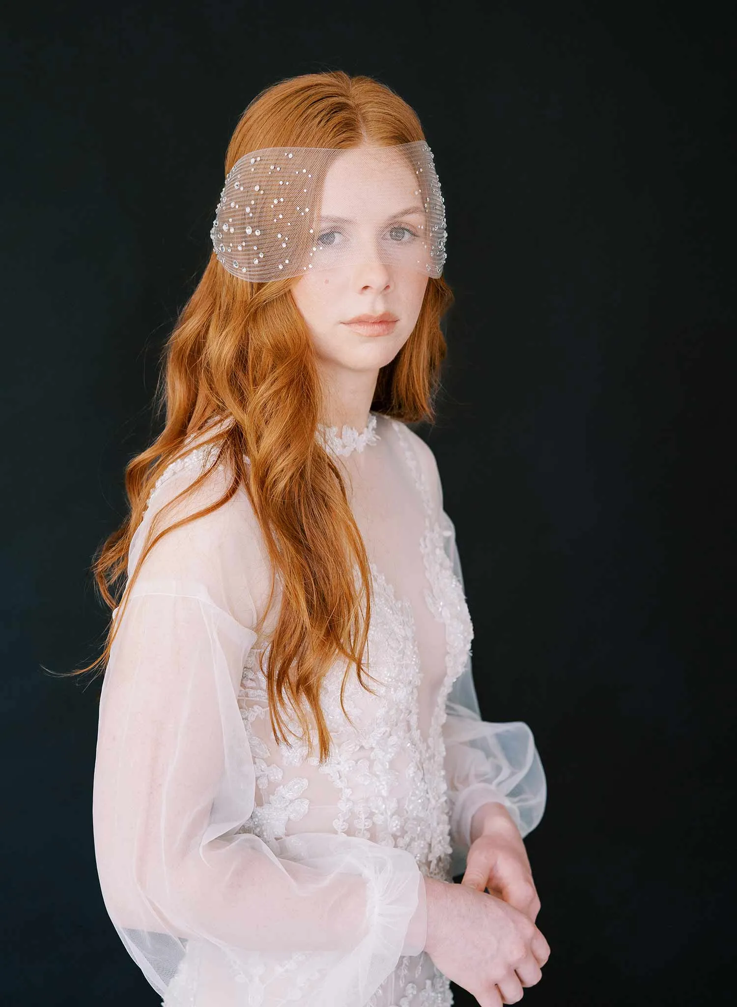Crystal speckled crinoline bandeau veil - Style #2452