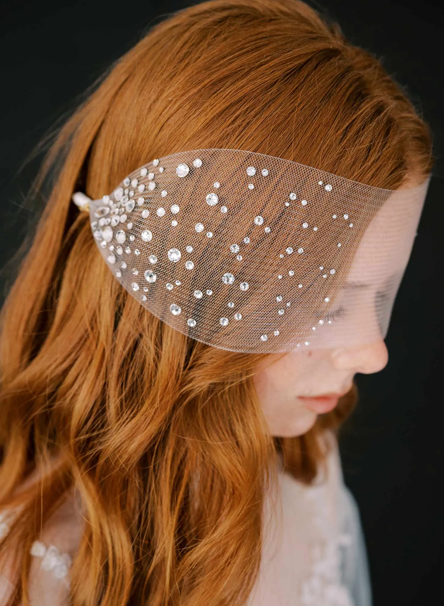 Crystal speckled crinoline bandeau veil - Style #2452