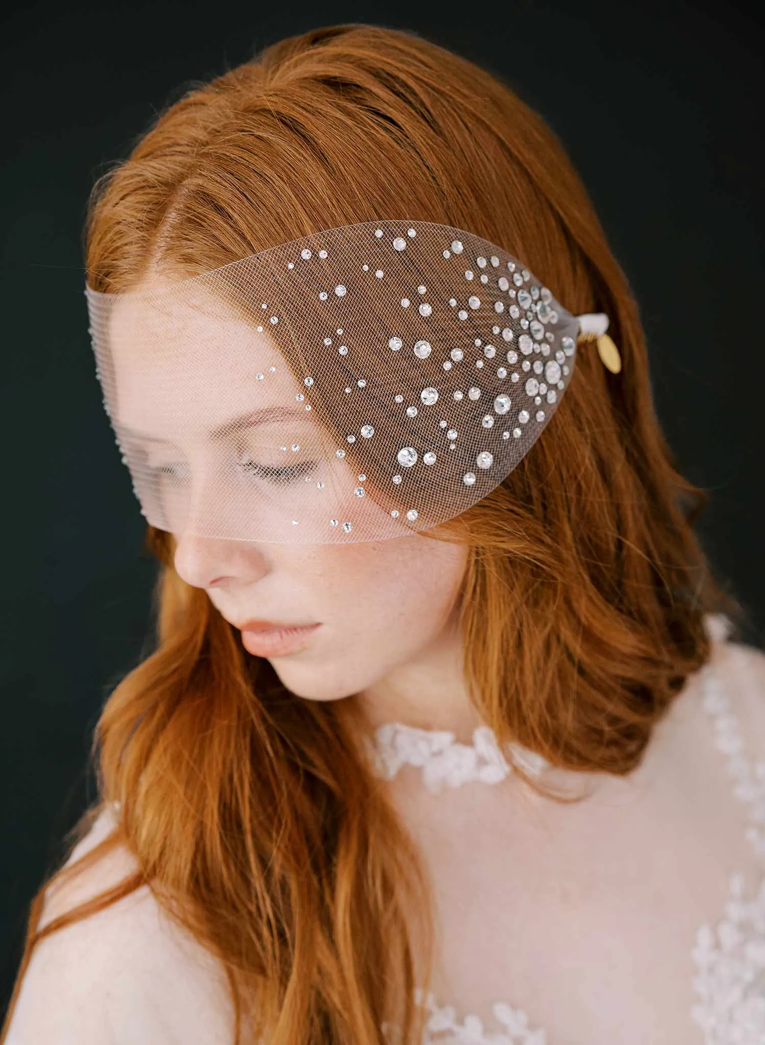 Crystal speckled crinoline bandeau veil - Style #2452