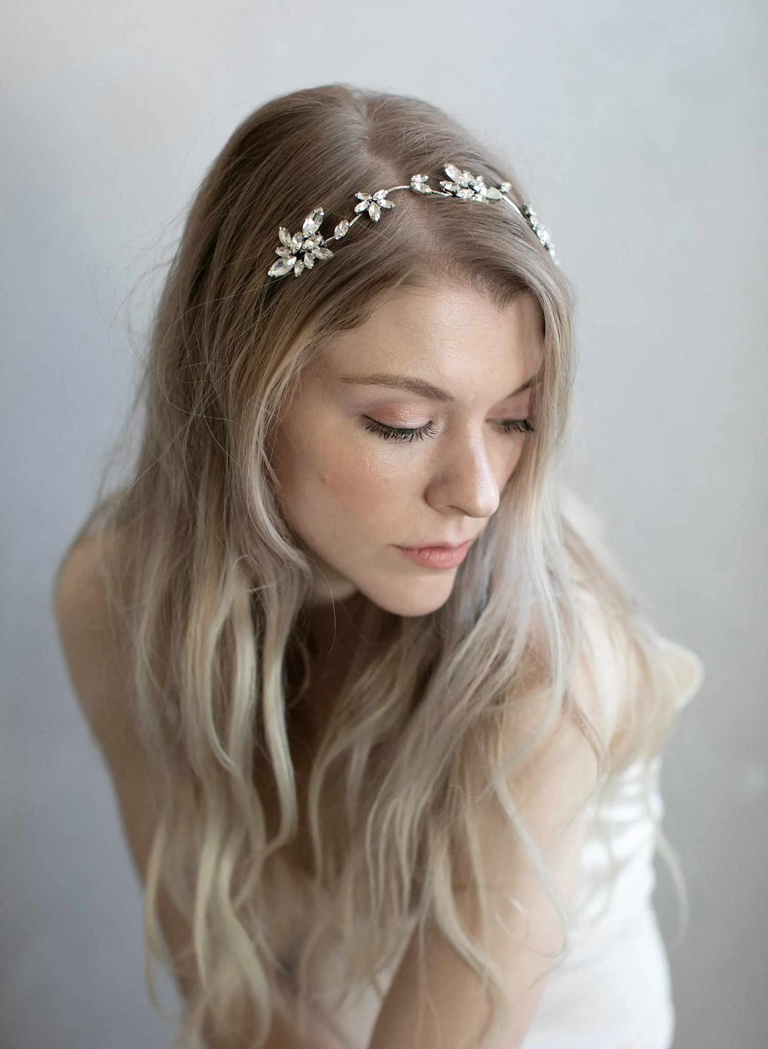 Crystal wavy burst headpiece - Style #919