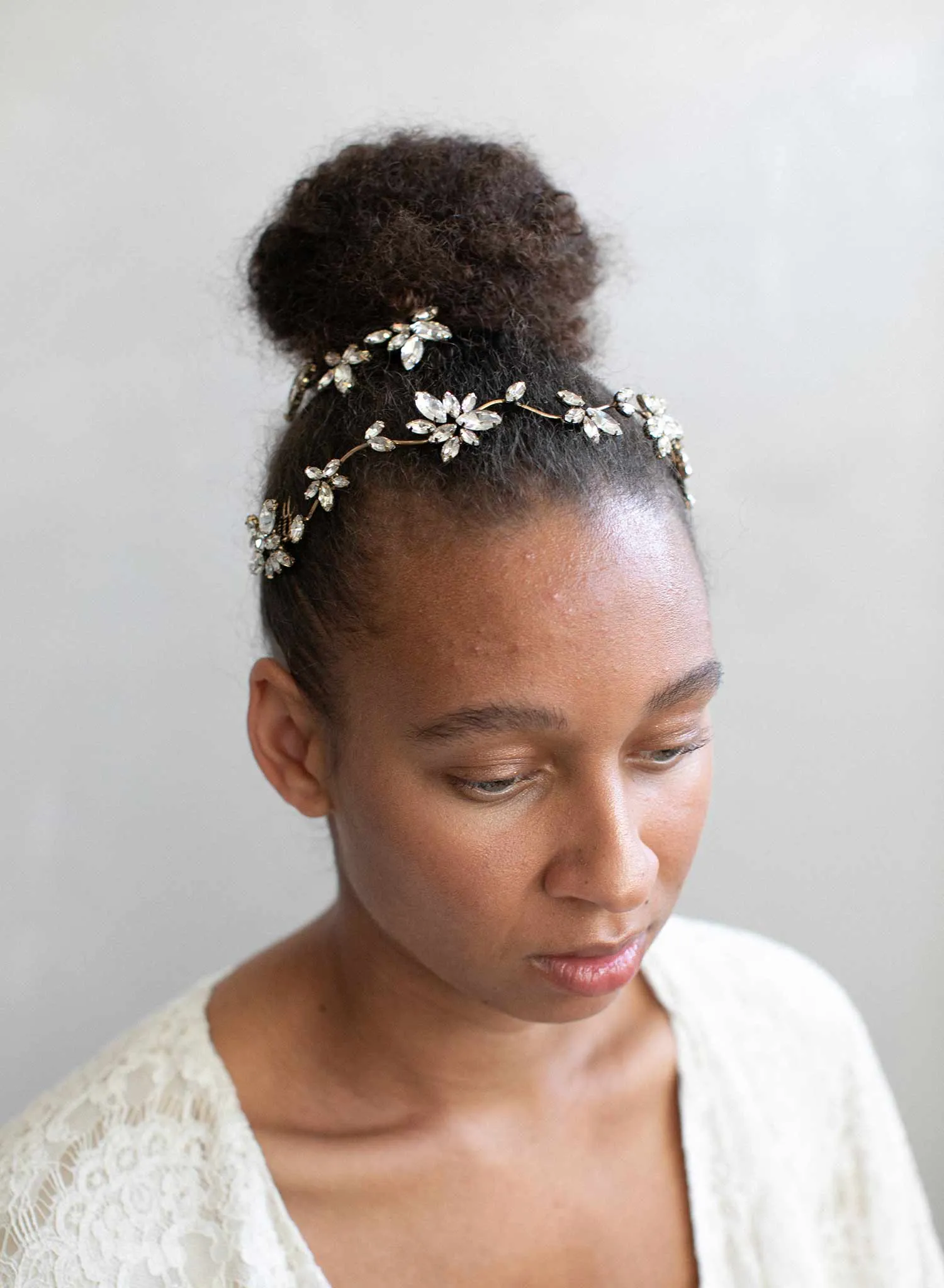 Crystal wavy burst headpiece - Style #919