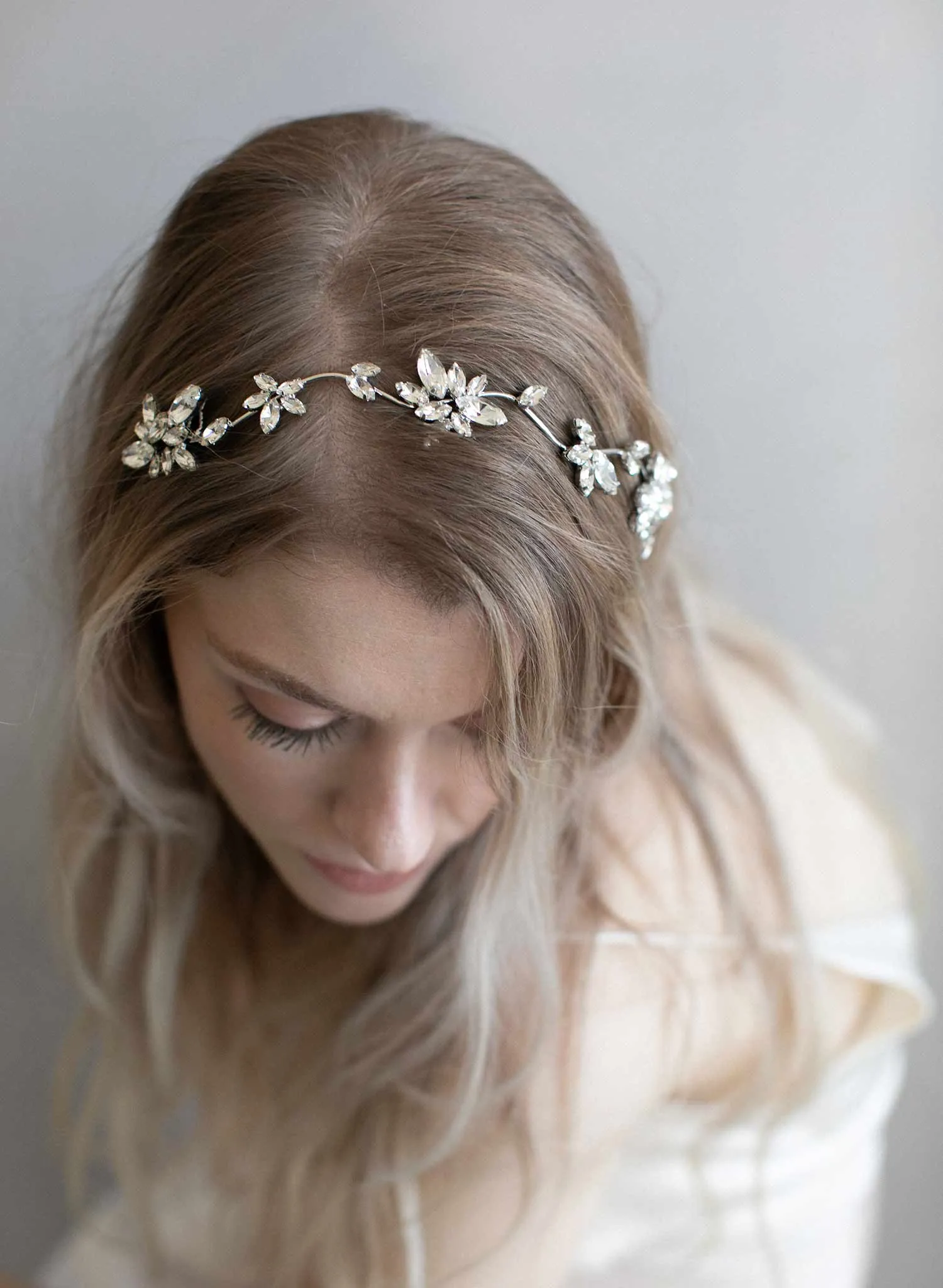 Crystal wavy burst headpiece - Style #919
