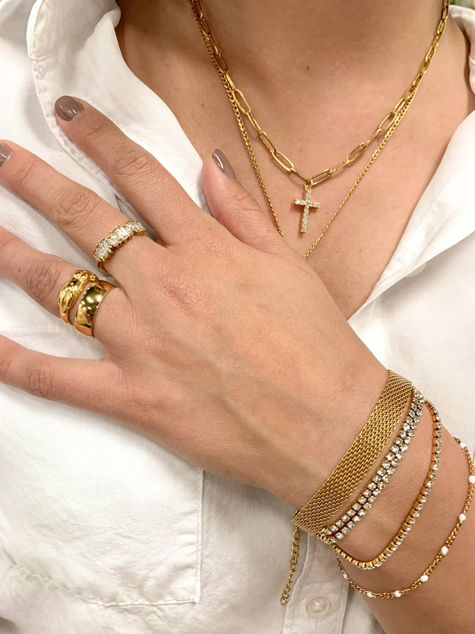 Curb and Enamel Bracelet