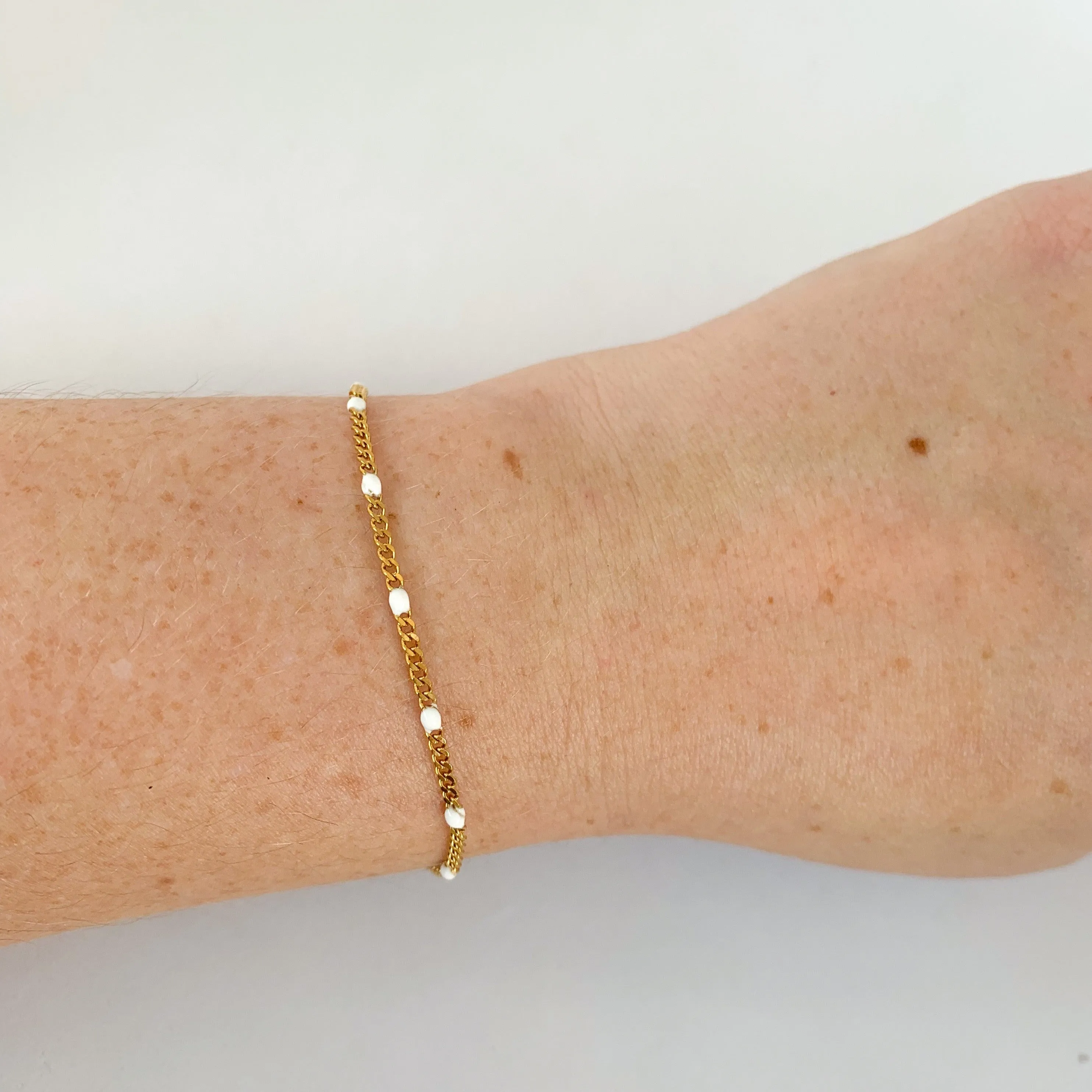 Curb and Enamel Bracelet